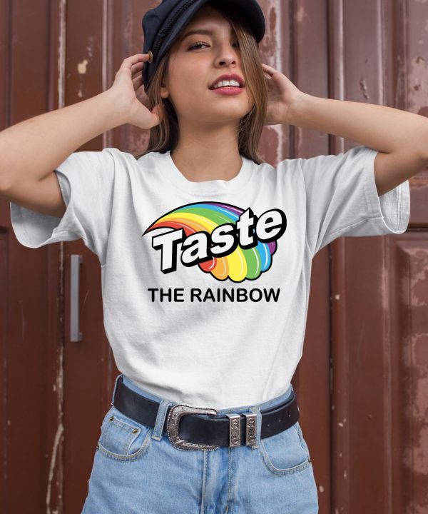 Mimis Mua Wearing Taste The Rainbow Shirt