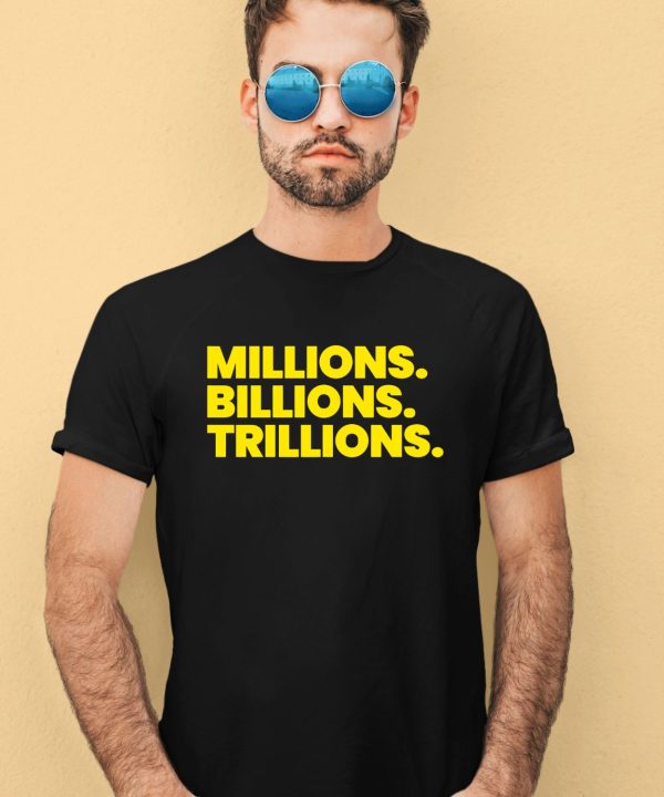 Travis Malloy Wearing Millions Billions Trillions Shirt
