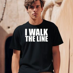 Drew Wearing A I Walk The Line Shirt