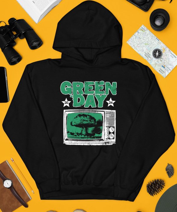 Green Day Saviors Tour Merch Tv Explosion Shirt4