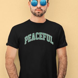 Midnight Organic Merch Store Peaceful Varsity Shirt