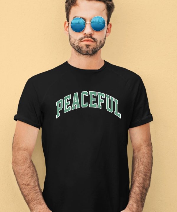 Midnight Organic Merch Store Peaceful Varsity Shirt