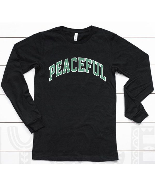 Midnight Organic Merch Store Peaceful Varsity Shirt6