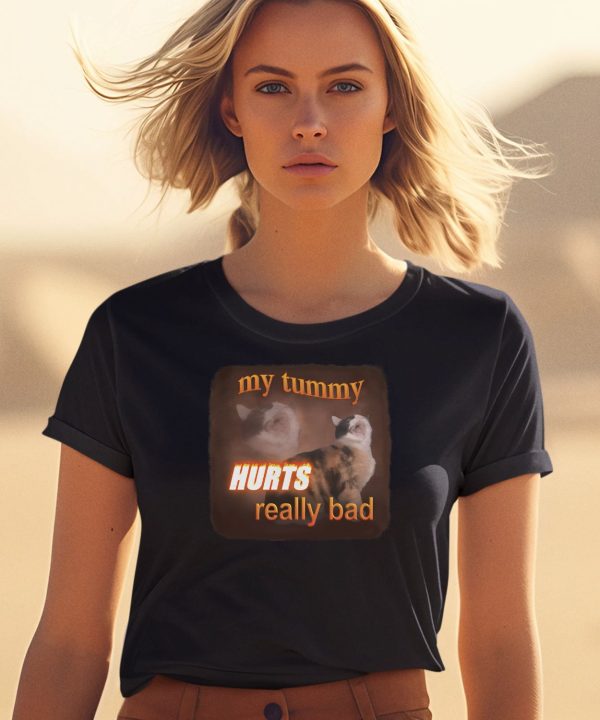 My Tummy Hurts Really Bad Cat Shirt2