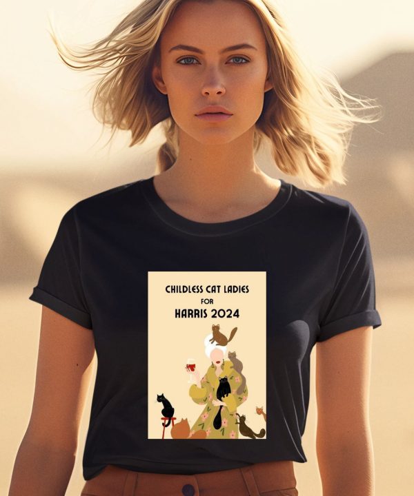 Nikki Barnes Childless Cat Ladies For Harris 2024 Shirt2