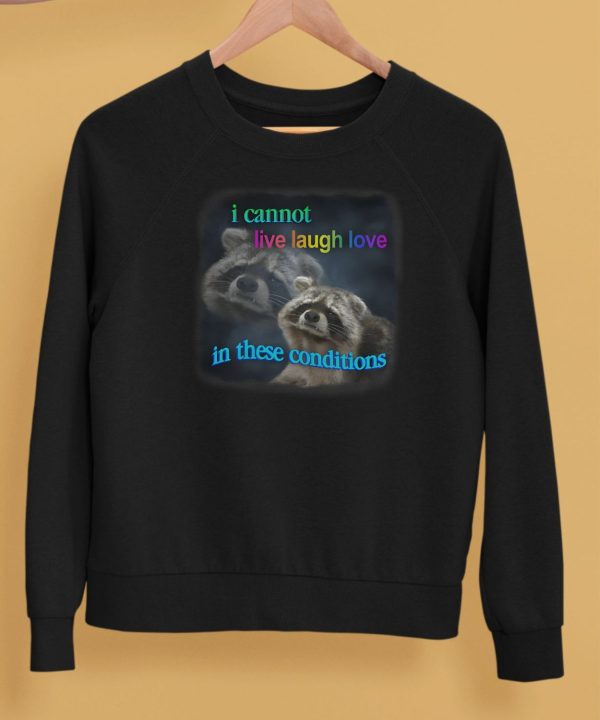 I Cannot Live Laugh Love In These Conditions Raccoon Shirt5