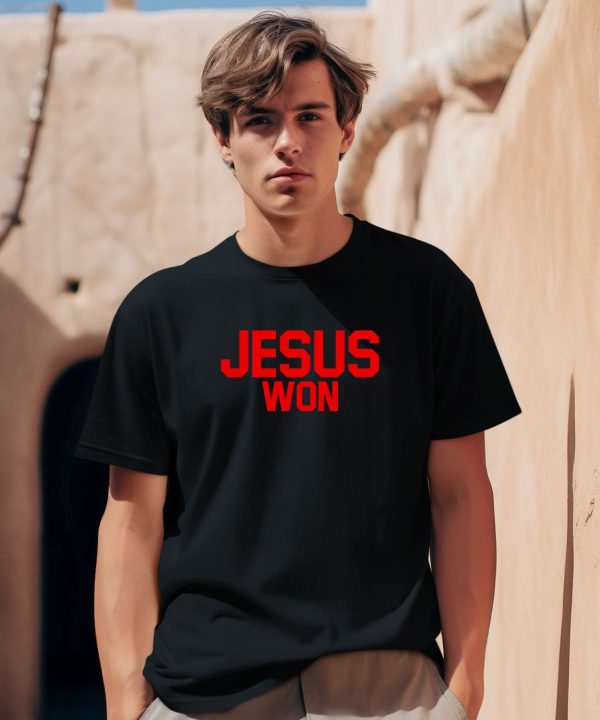 Treveyon Henderson Wearing Jesus Won Shirt0