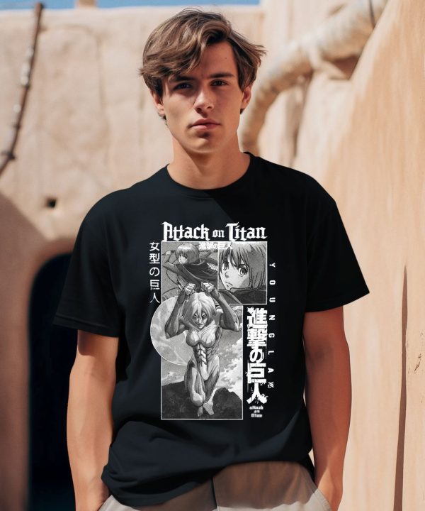 Youngla X Attack On Titan Merch Female Titan Shirt0