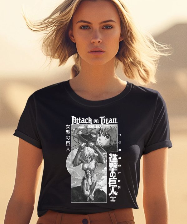 Youngla X Attack On Titan Merch Female Titan Shirt2