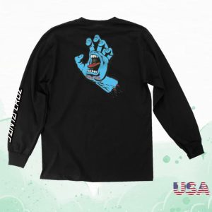 kenny pacwave mech shop santa cruz screaming hand long sleeve t shirt black