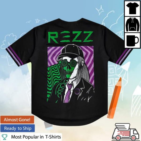 kenny rezz shop merch store rezz death stare baseball jersey purple green s