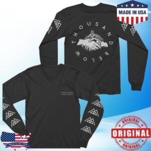 kenny rise records merch store thousand below rose hand shake black long sleeve ssd