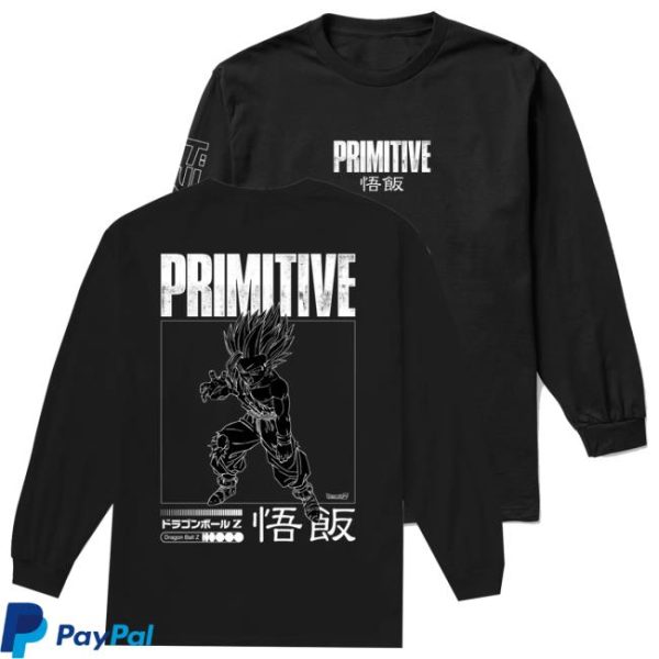 kenny sk8 clothing merch store primitive x dragon ball z vengeance ls tee black sss