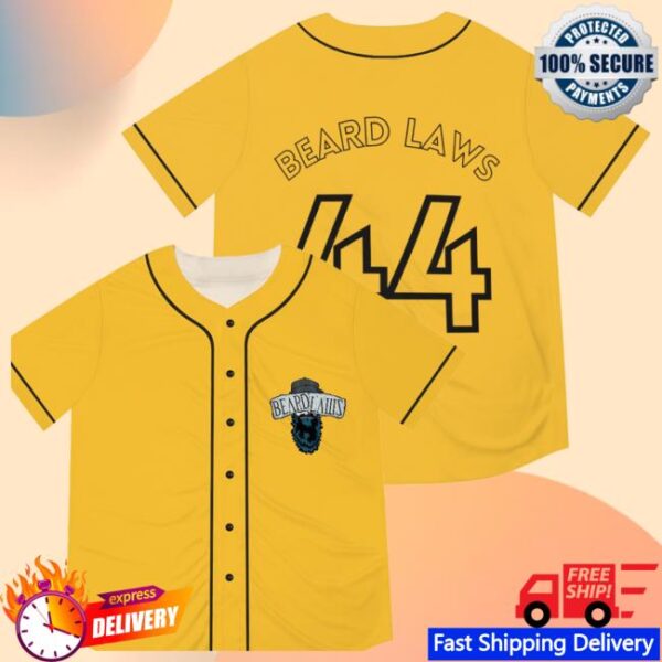 kenny Bear Laws Merch Store Beard Laws Baseball Jersey Yellow sD