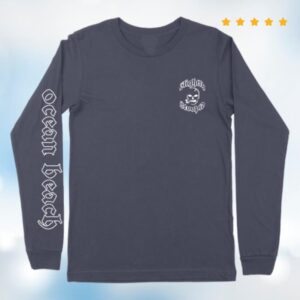 kenny Slightly Stoopid Merch Store Smoking Skull Long Sleeve Navy