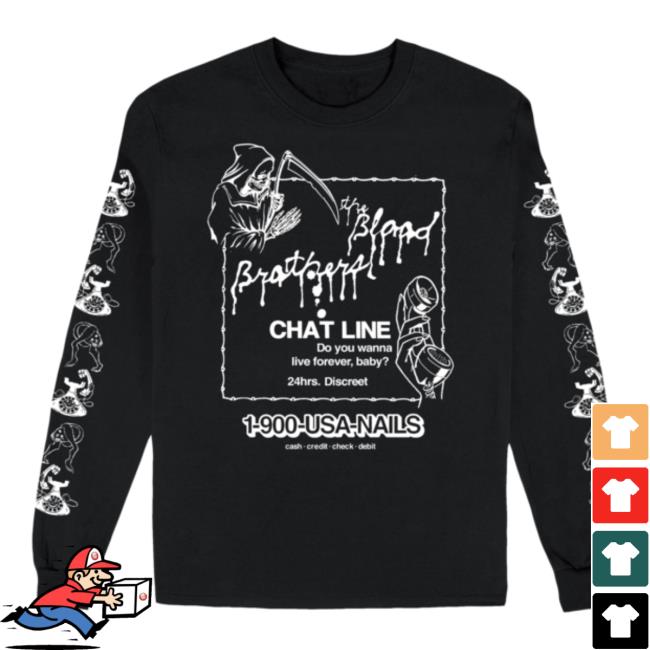 The Blood Brothers Merch Store Chat Line Inverted Long Sleeve Tee - Graphic Design Prints