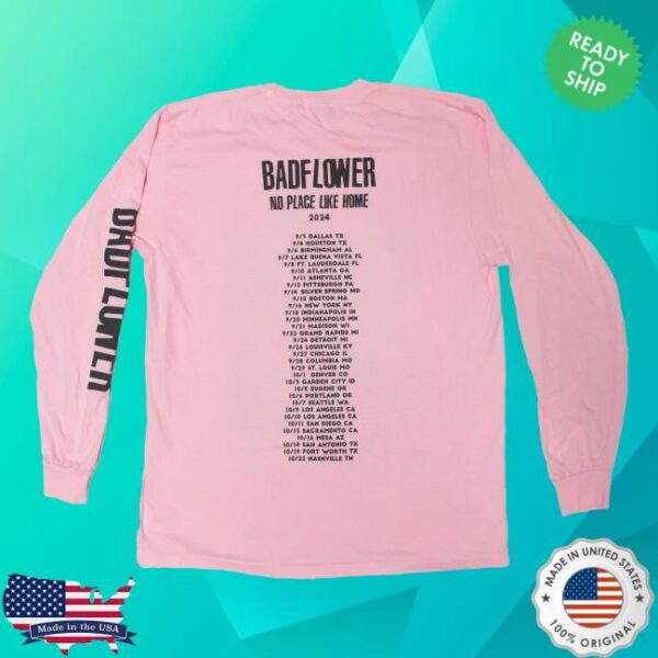 kenny badflower merch store no place like home 2024 tour long sleeve tee e