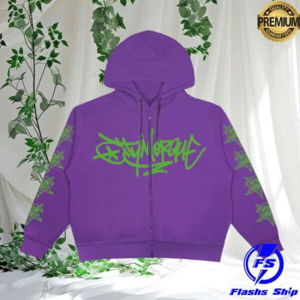 kenny city morgue official merch shop graffiti washed zip hoodie purple