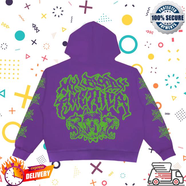 City Morgue Official Merch Shop Graffiti Washed Zip Hoodie  Purple  - Graphic Design Prints