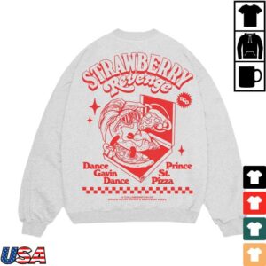 kenny dancegavindance band merch store strawberry revenge grey heather crewneck hot sauce qq