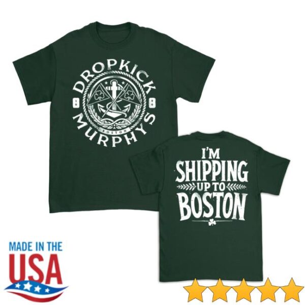 kenny dropkick murphys merch nautical shipping up to boston t shirt forest green