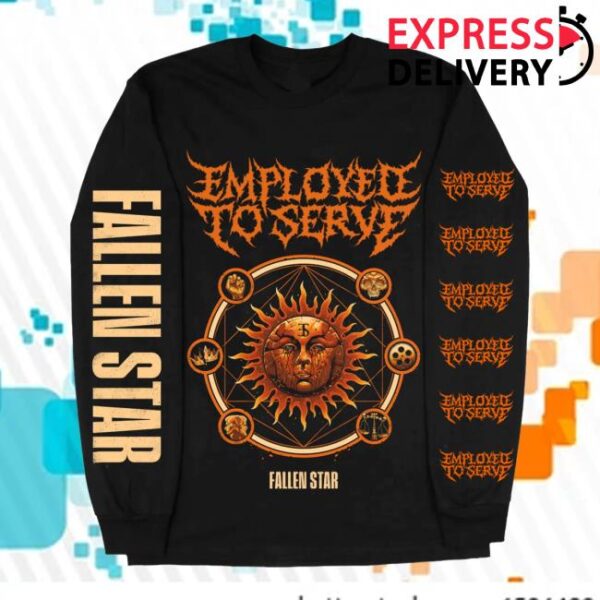 kenny employed to serve merch store fallen star long sleeve