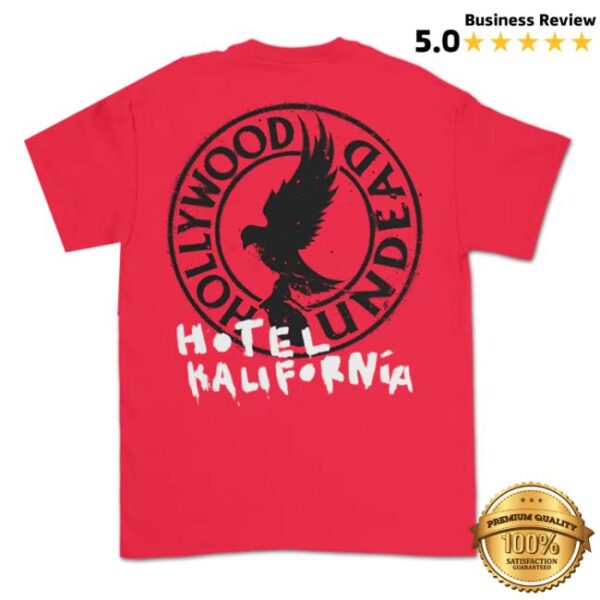 kenny hollywood undead merch store hotel kalifornia circle logo tee red ew