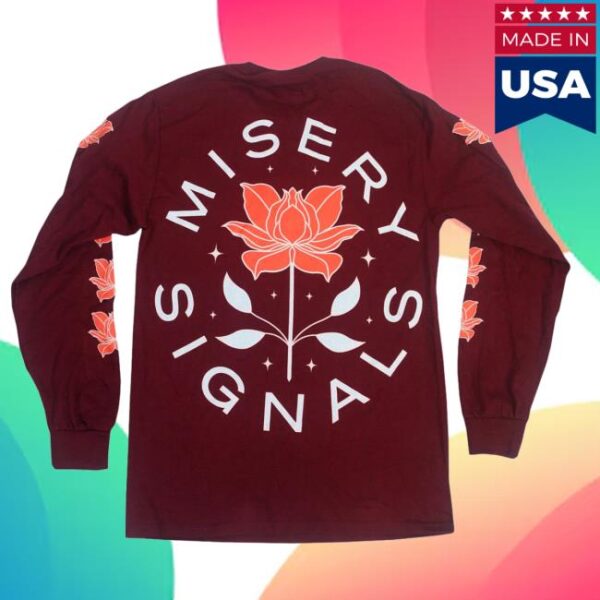 kenny misery signals merch store flower maroon long sleeve a