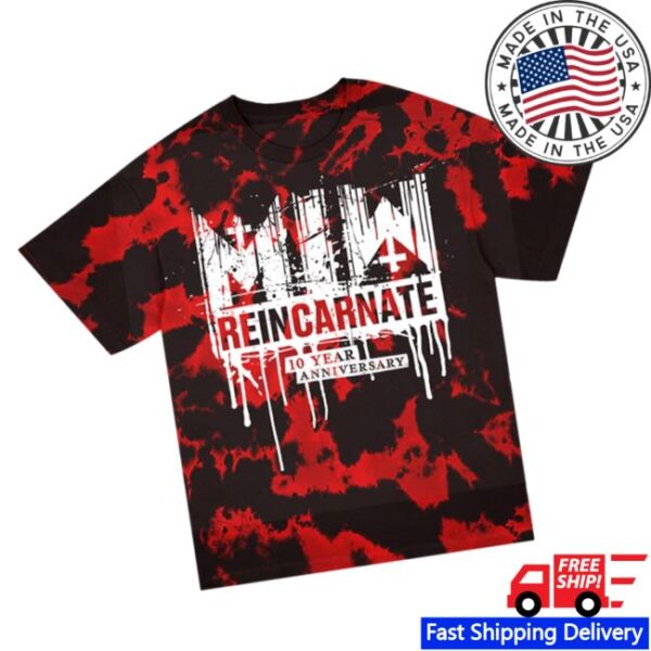 kenny motionless in white store merch reincarnate 10 year drip logo t shirt dye w