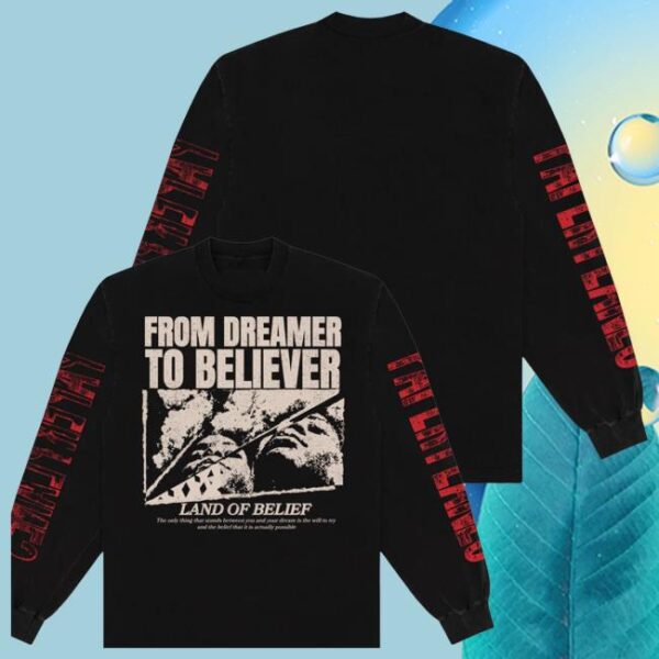 kenny paperplane merch stop dreamer to believer long sleeve tee ss ue