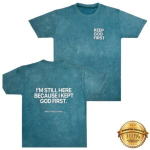 kenny redletterclo merch store blue acid wash keep god first tee sd