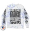 kenny rise against merch store grid logo long sleeve white blizzard dye