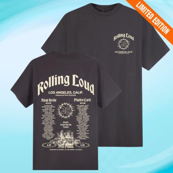 kenny shoprollingloud merch store el la 25 black lineup tee sd