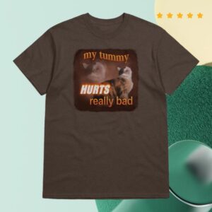 kenny snazzy seagull shop merch my tummy hurts really bad cat t shirt