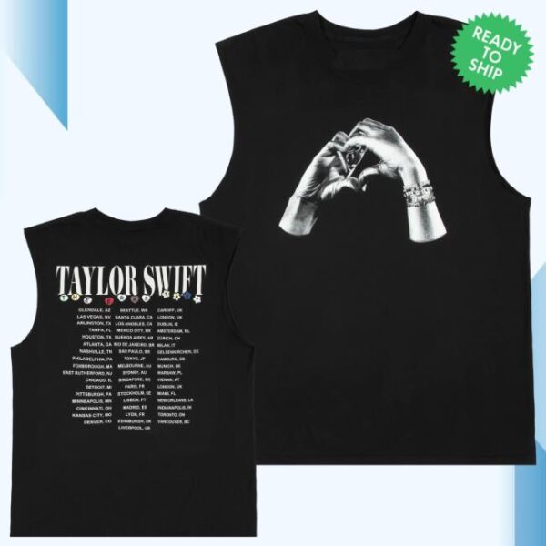 kenny taylor swift merch store the eras tour heart hands oversized muscle tank sd