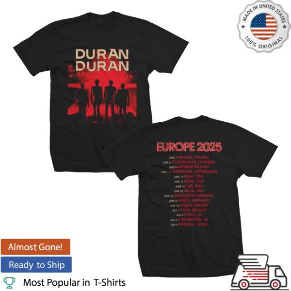 kenny Duran Duran Official Store Black Euro 25 Band Lineup Shirts