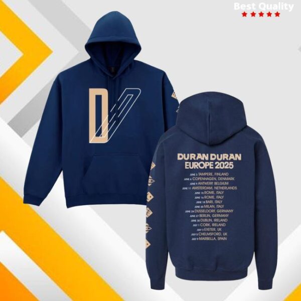 kenny Duran Duran Official Store Navy Euro 25 Tour Hoodiesc