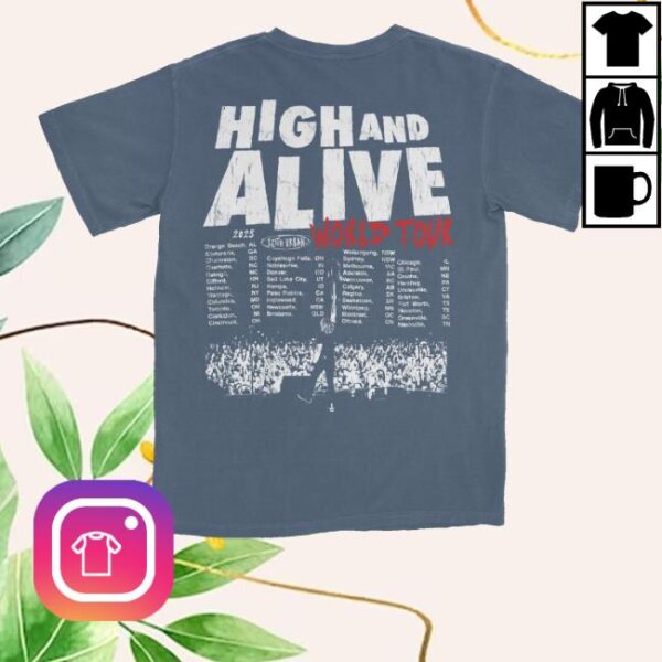 kenny Keith Urban Merch Store Blue High And Alive World Tour 2025 Shirt