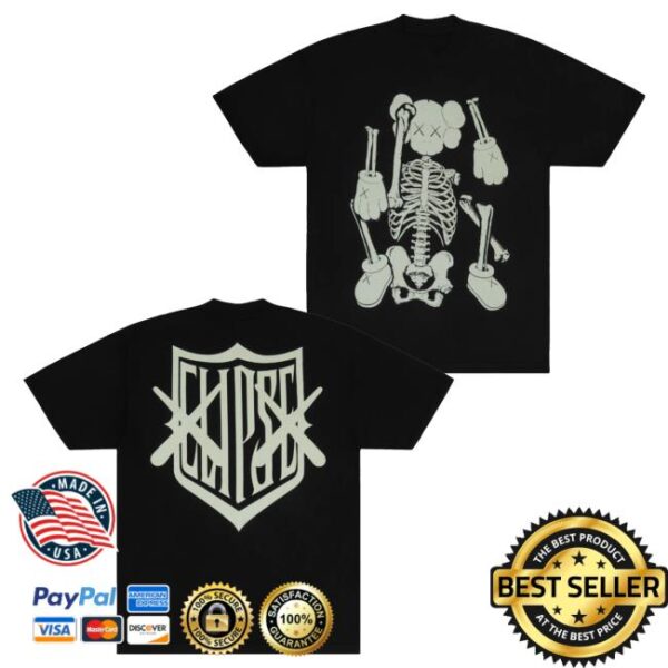 kenny Letgodsortemout Merch Kaws X Clipse Let God Sort 'Em Out Cover Tee Bone0