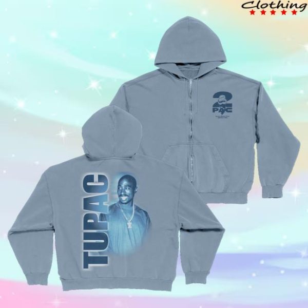 kenny 2Pac Merch Only God Can Judge Me Blue Zip Hoodie0