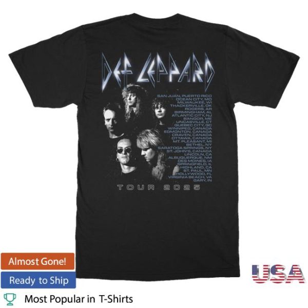kenny Def Leppard Merch Glow 2025 Tour Date Shirt