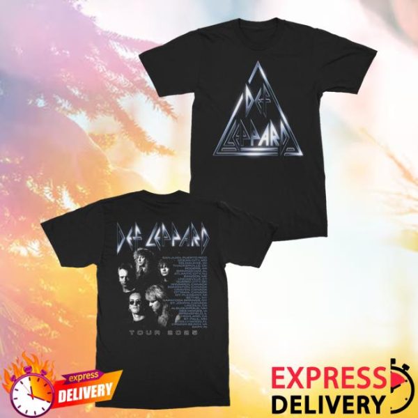 kenny Def Leppard Merch Glow 2025 Tour Date Shirt1