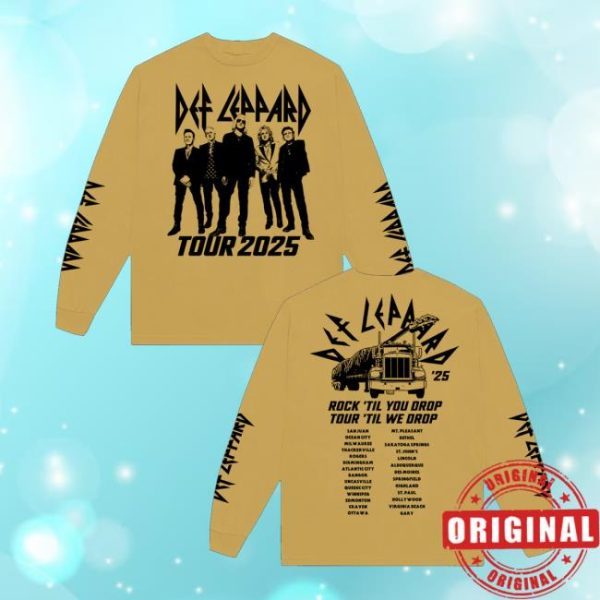 kenny Def Leppard Merch Summer Tour 2025 Long Sleeve T Shirtx