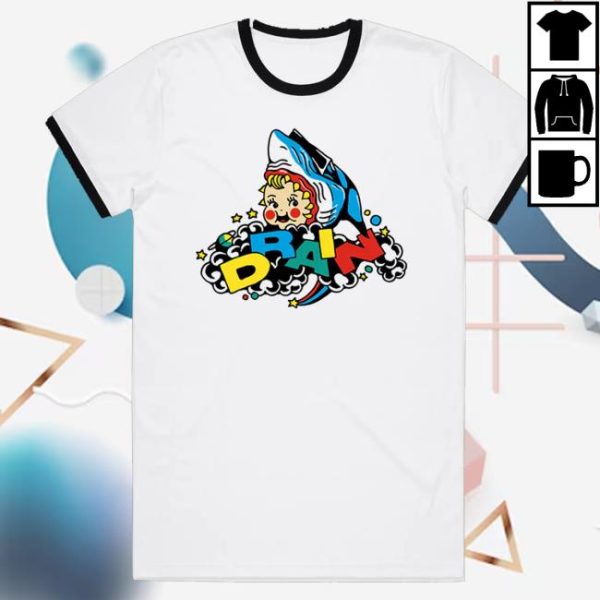 kenny Drain831 Merch Drain Rainbow Ringer Tee White