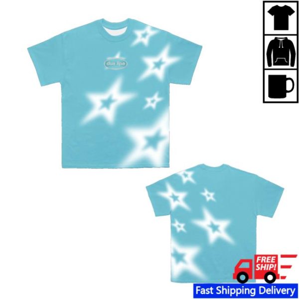 kenny Dua Lipa Merch Star Blue Tee
