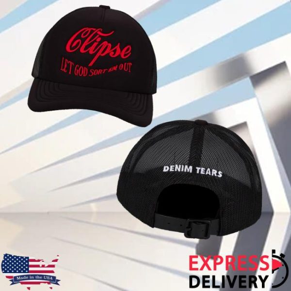 kenny Let God Sort Em Out Merch Denim Tears X Clipse Trucker Hatb