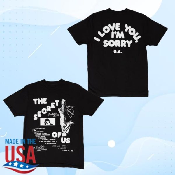 kenny Official Gracieabrams Merch Shop Store The Secret Of Us Graphic Black Shirt 1