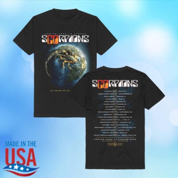 kenny Official Scorpions Merch Store European Tour 2025 Planet Rock Shirtss