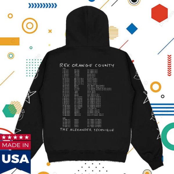 kenny Rex Orange County Merch Store The Alexander Technique Black Tour Hoodied