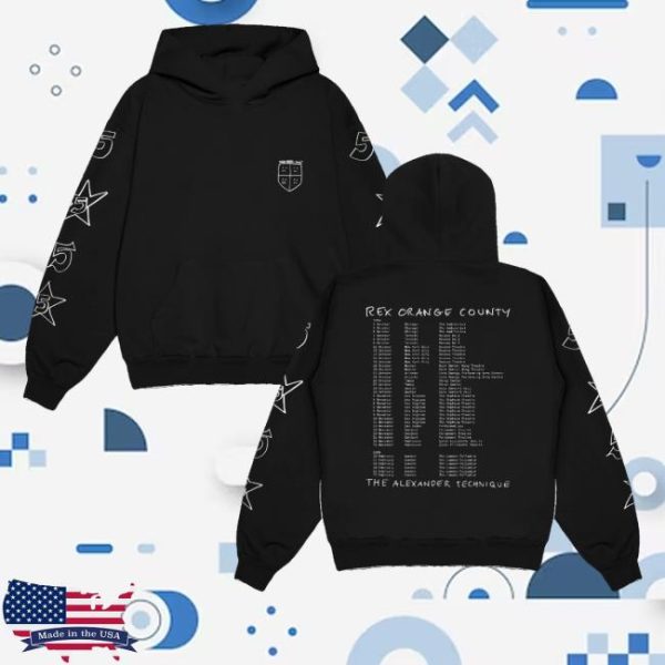 kenny Rex Orange County Merch Store The Alexander Technique Black Tour Hoodiess